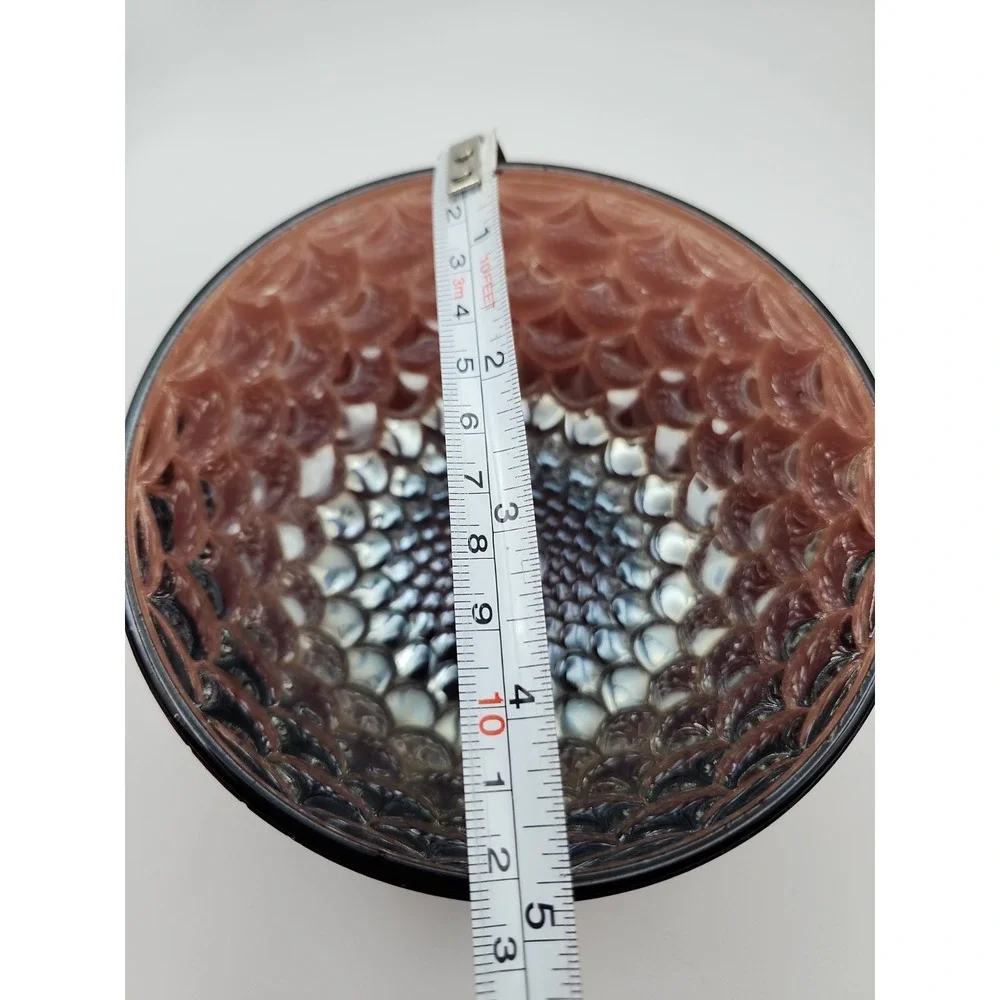 Antique Westmoreland Amethyst Carnival Glass Scales Pattern Bowl 1909 Iridescent
